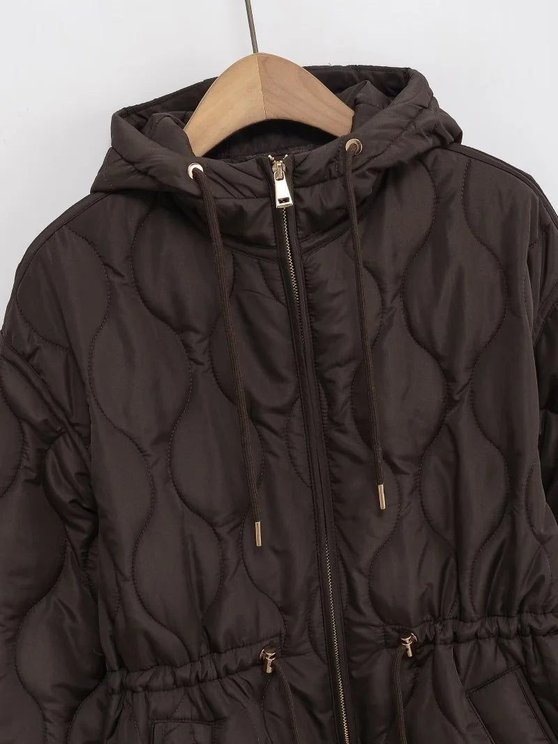 ZEYA - Abbie Hooded Quilted Jacket with Drawstring
