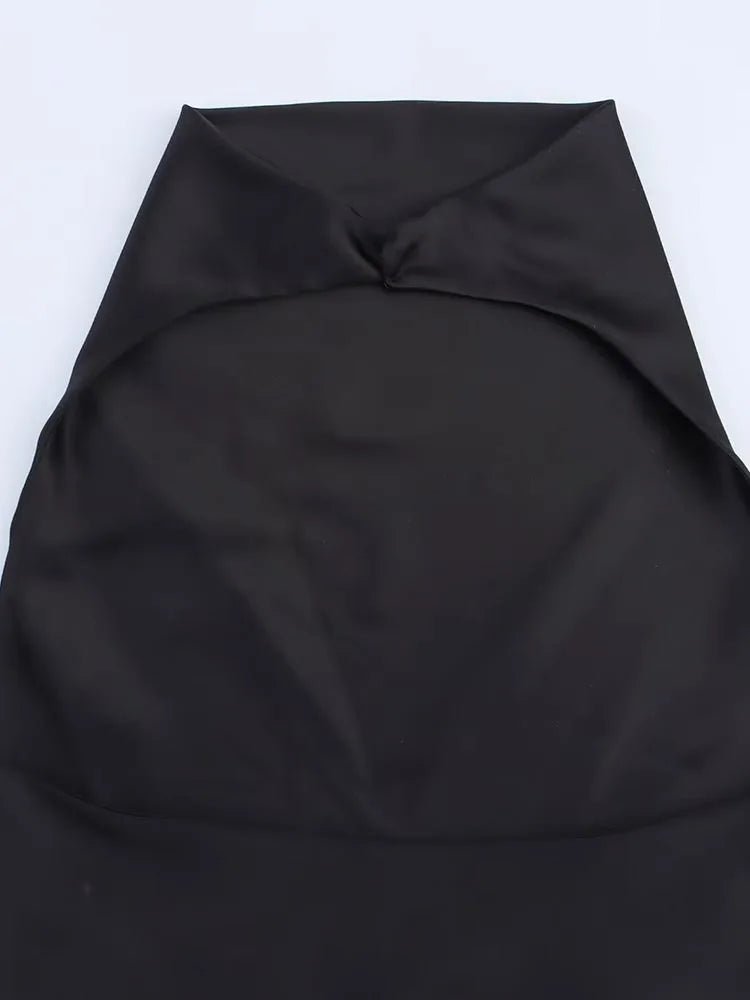 ZEYA - Callie Satin Halter Draped Mini Dress