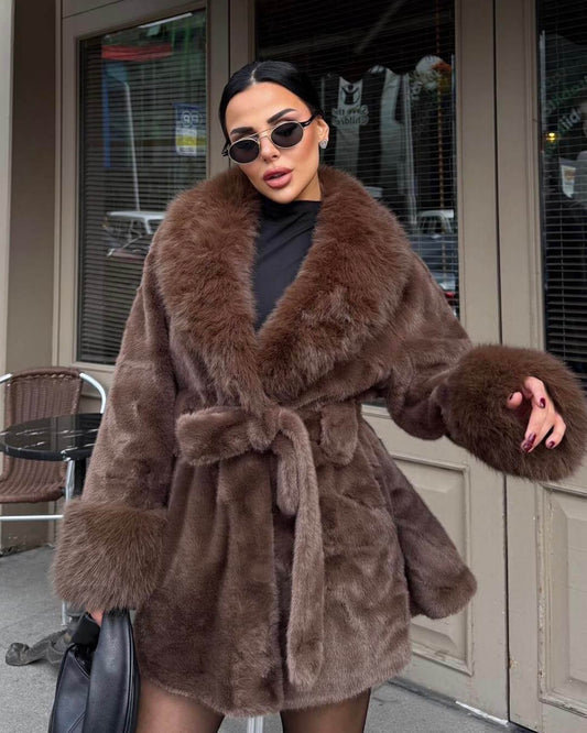 ZEYA - Carmina Faux Fur Trim Coat