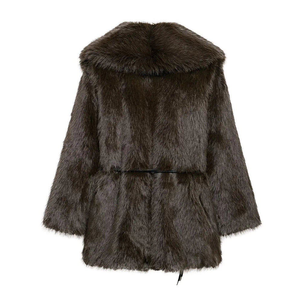 ZEYA - Feliz Faux Fur Coat with Belt