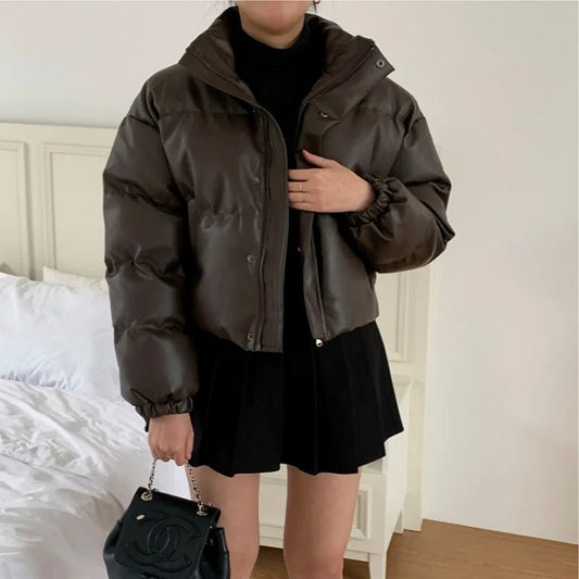 ZEYA - Sammy Faux Leather Puffer Jacket