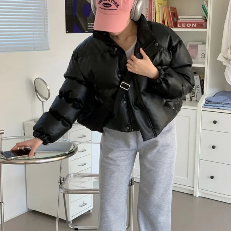 ZEYA - Sammy Faux Leather Puffer Jacket