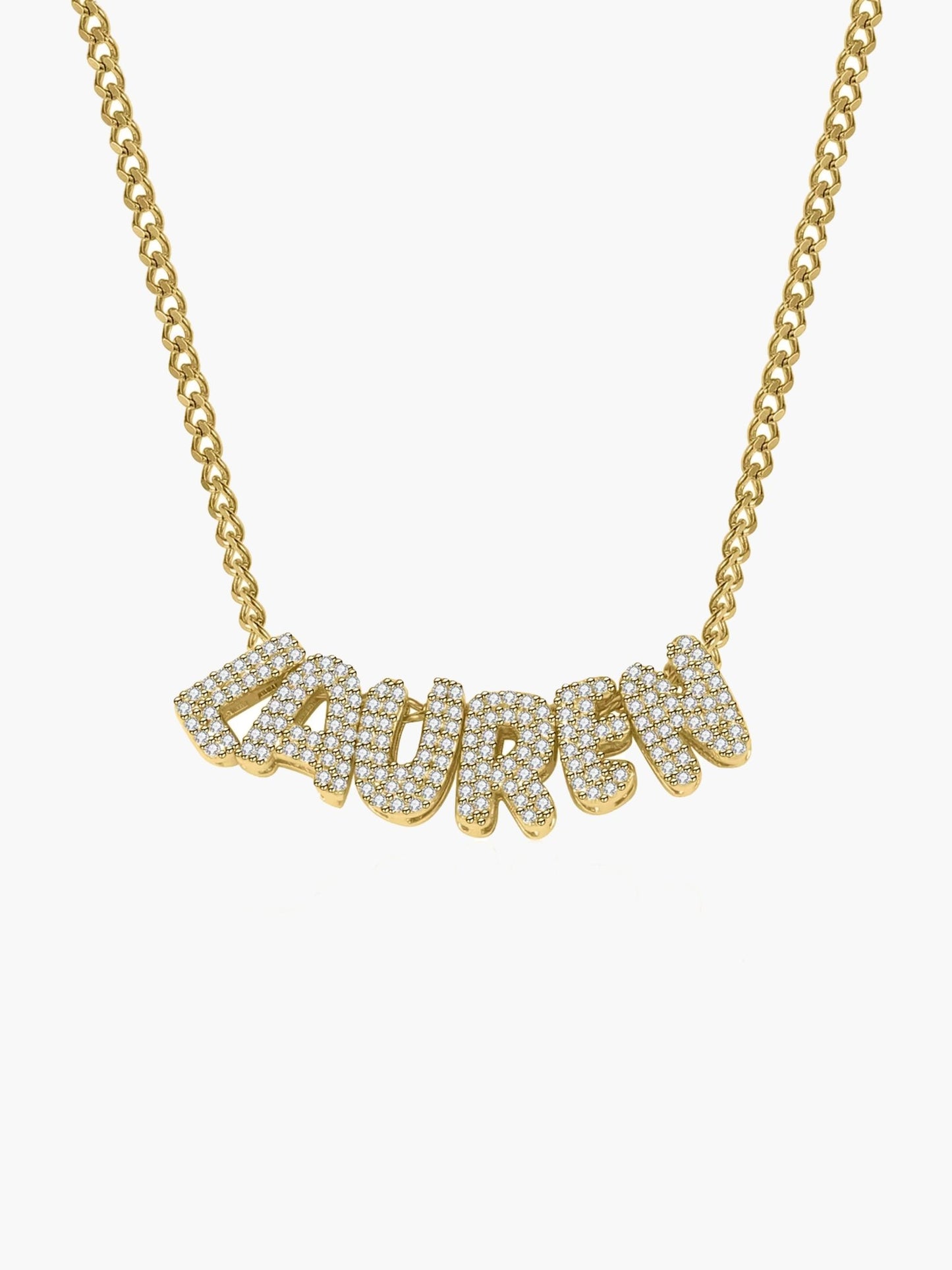 ZEYA - Shane Name Necklace - Custom 3D Bubble Letter Pendant for Women